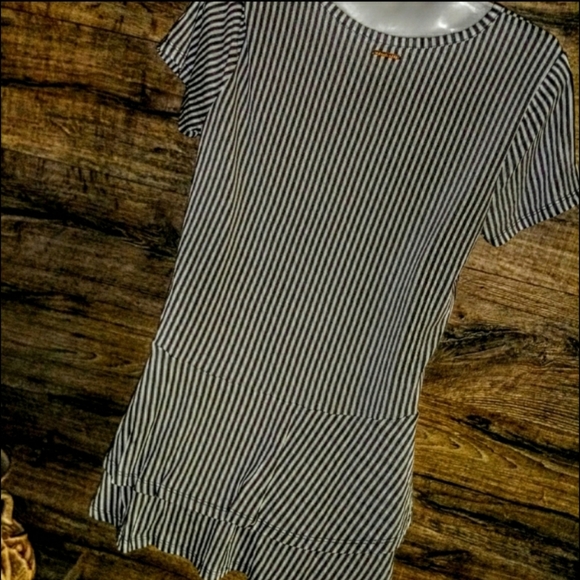 Michael Kors Peplum Top Size Medium Bragazzi Striped Nwot - Picture 11 of 14